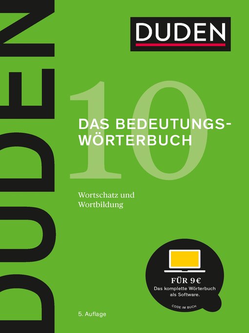 Cover image for Duden – Das Bedeutungswörterbuch